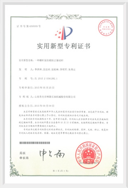 主要实用新型专利